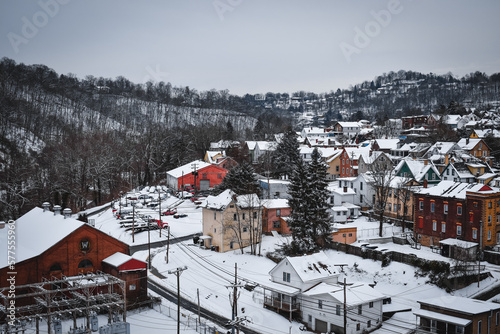 South Park Historic District after snowfall in Morgantown, WV
