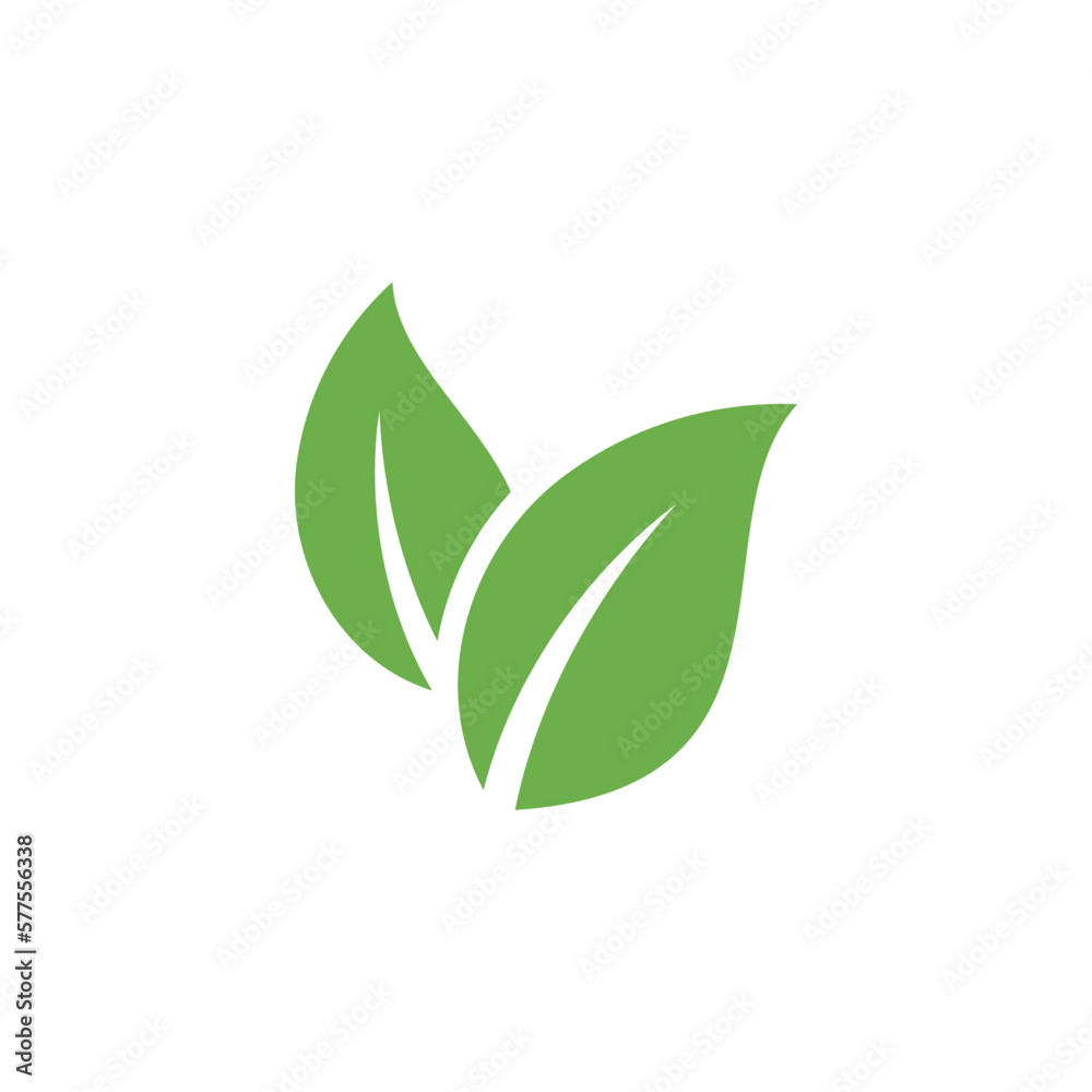 Natural Green Leaf Icon Vector Template Natural Green Leaf Icon Vector Template