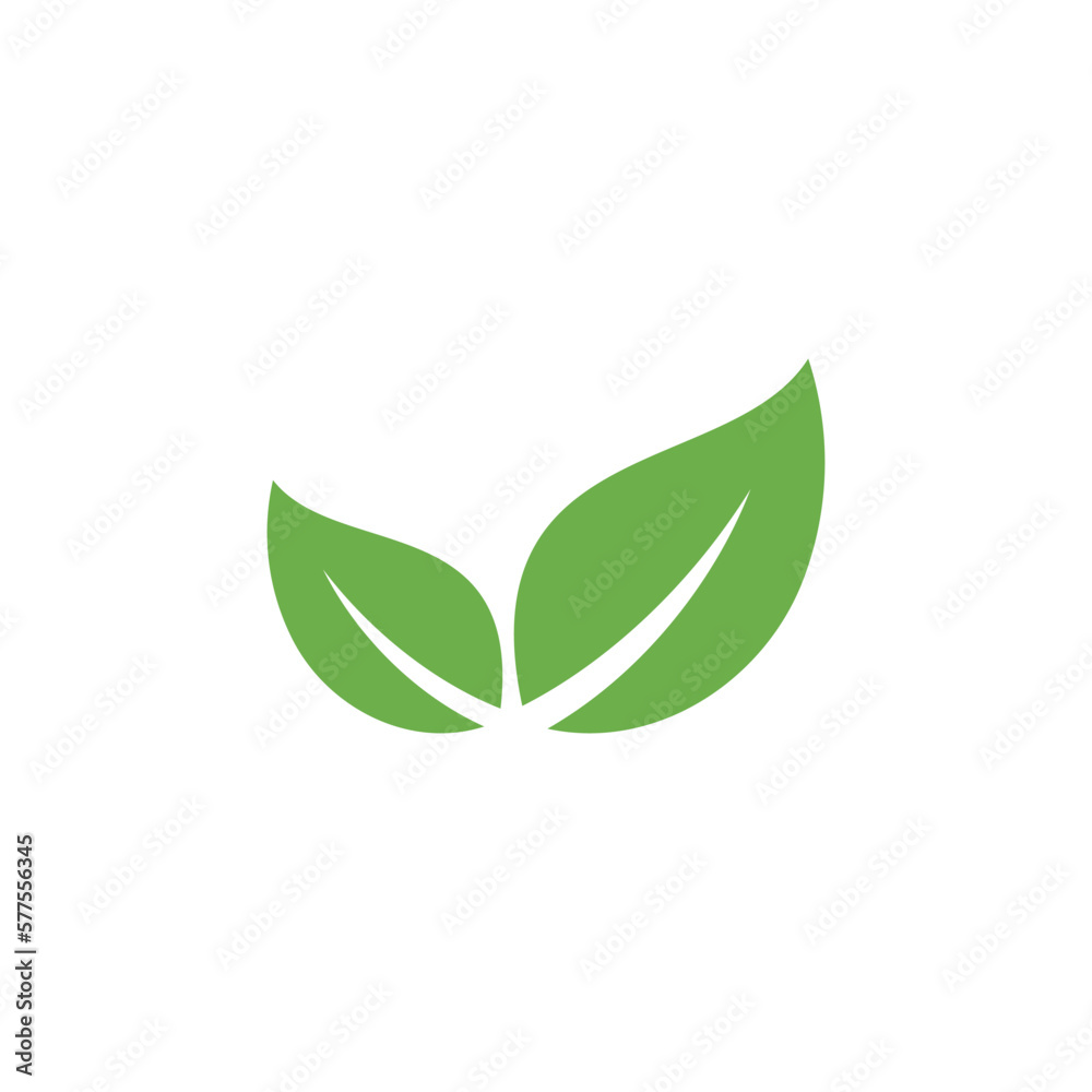 Natural Green Leaf Icon Vector Template Natural Green Leaf Icon Vector Template
