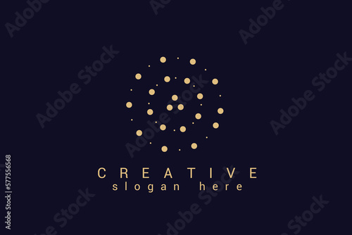 Ursa Major constellation abstract illustration vector logo design in circle