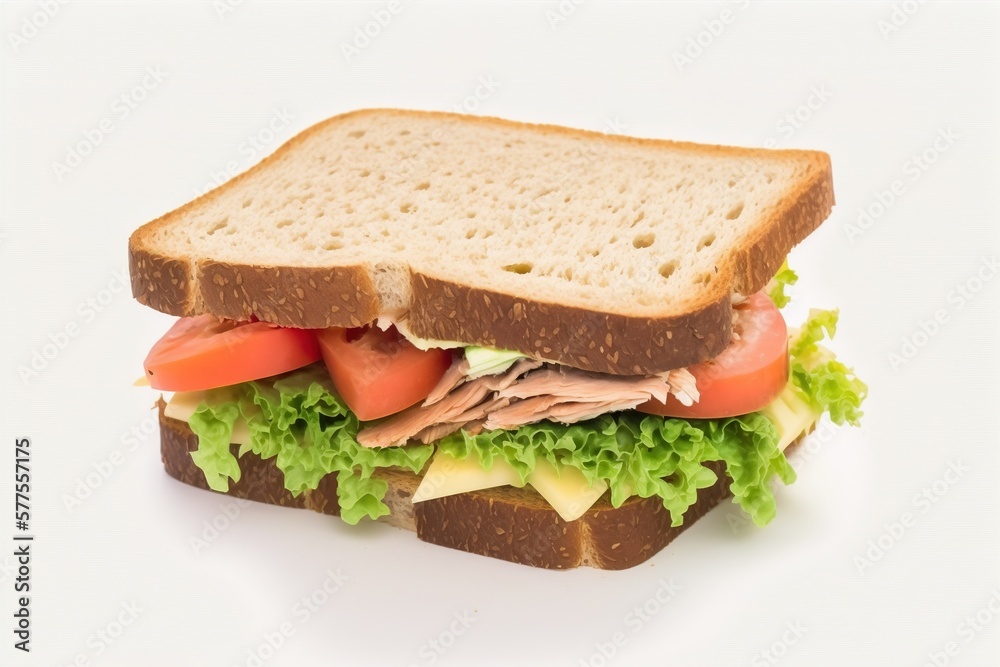 sandwich on white background