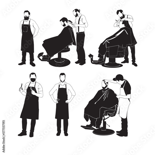 Barber silhouette for various purposes