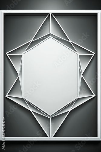 Geometric frame, black and white background photo
