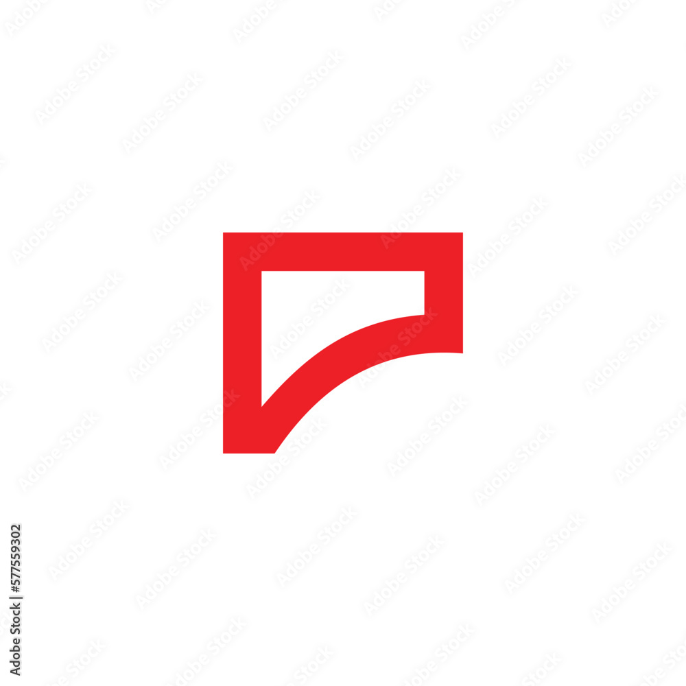 letter p simple red arrow geometric logo vector letter p simple red arrow geometric logo vector