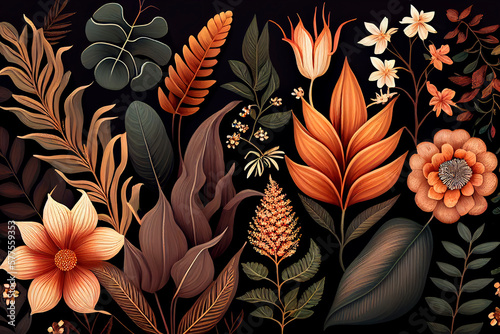Orange flower wallpaper abstract pattern backgrounds. Sprint Concept.