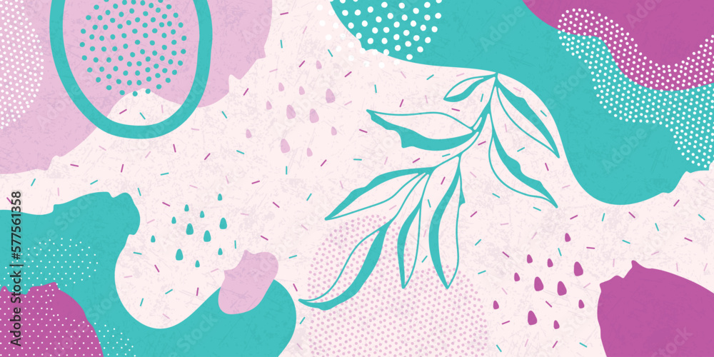Doodle background pattern, abstract colored shapes. Modern minimalism trendy pattern background. Vector background.