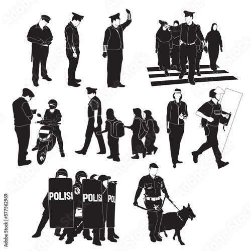 traffic police silhouette for many uses