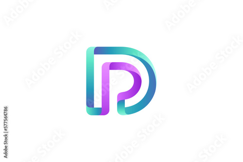 DP, PD logo design with letter combination D and P in monogram design