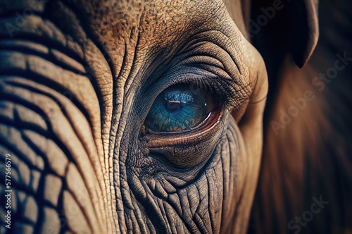 Elephant Eye Close Up Generative AI © Johnathan