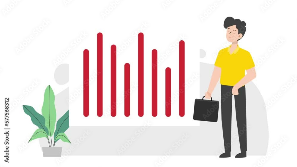 Man presenting business loss data