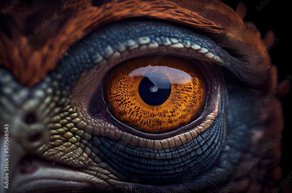Turkey Eye With Pupil Closeup Generative AI