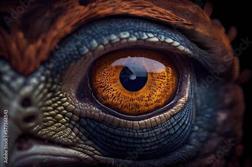 Turkey Eye With Pupil Closeup Generative AI © Johnathan