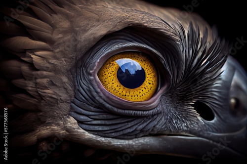 Obraz na plátne Vulture Eyeball Close Up Generative AI