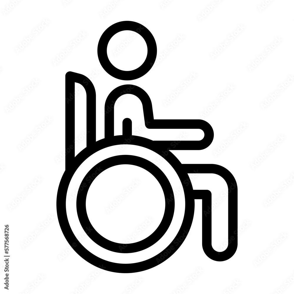 disabled person line icon illustration vector graphic disabled person line icon illustration vector graphic