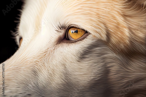 White Wolf Eye Macro Shot Generative AI