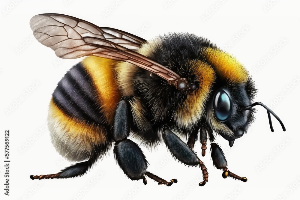 bee on white background