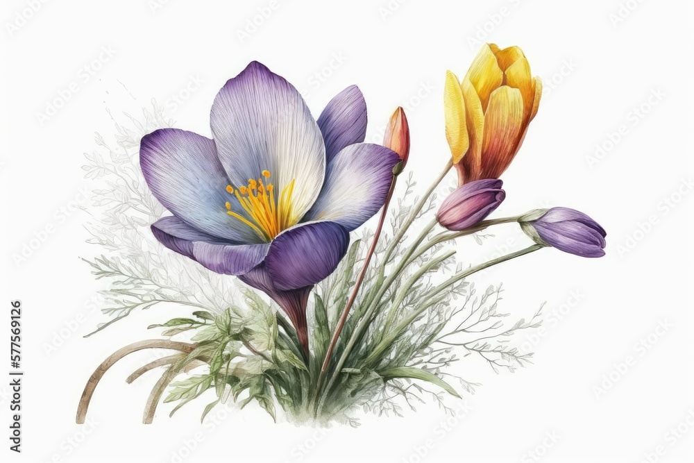 Fototapeta premium bouquet of crocuses