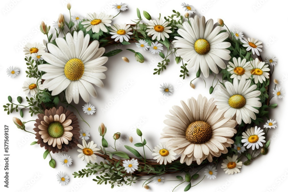 Fototapeta premium daisies on a green background
