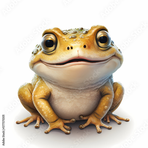 Toad Isolated White. Generative AI