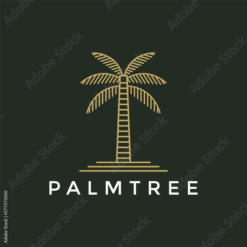 illustration vector graphic palm tree logo design minimalist
