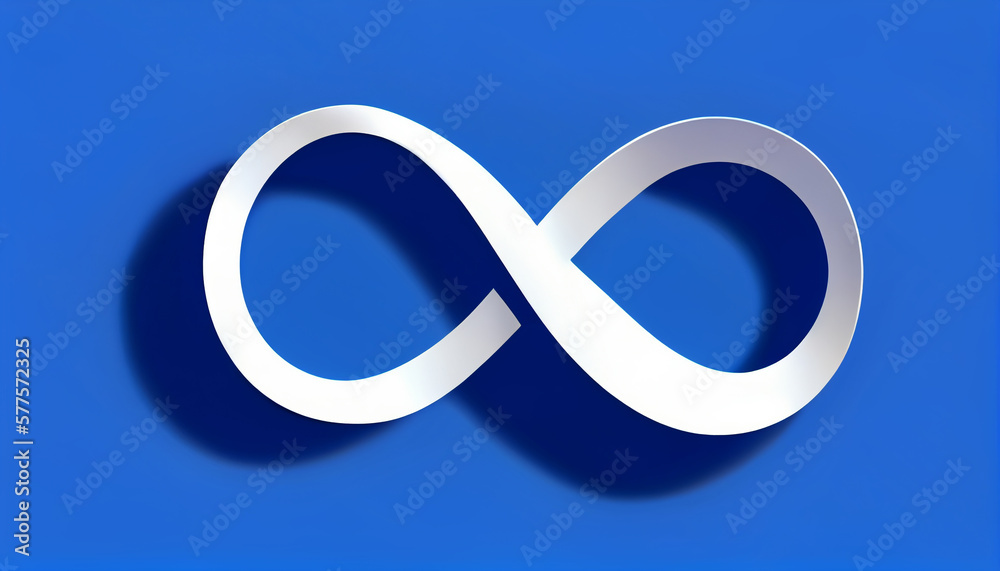Infinity symbol on blue backgroun - symbol of Metis peoples of Canada. Generative AI. Infinity symbol on blue backgroun - symbol of Metis peoples of Canada. Generative AI.