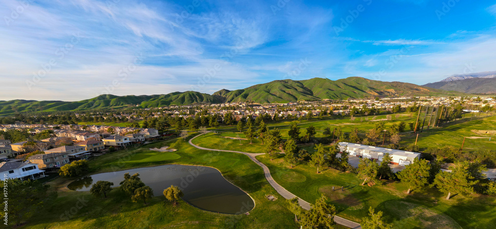 The Chapman Heights Golf Course from a Aerial UAV Drone