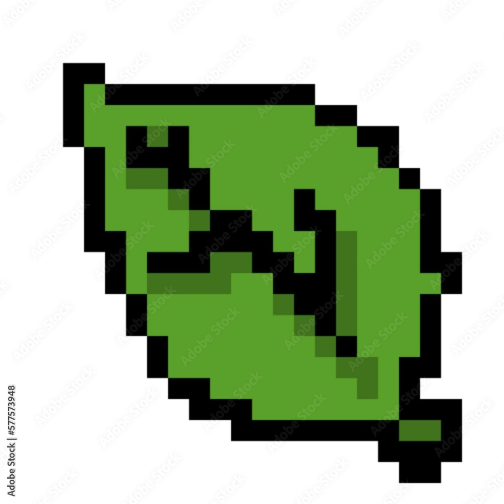 pixel art of a leaf icon