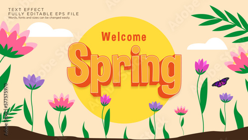 Welcome Spring Text Effect Font Type