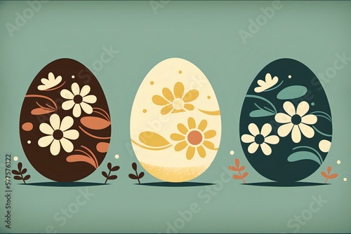 Minimalistic easter eggs illustration