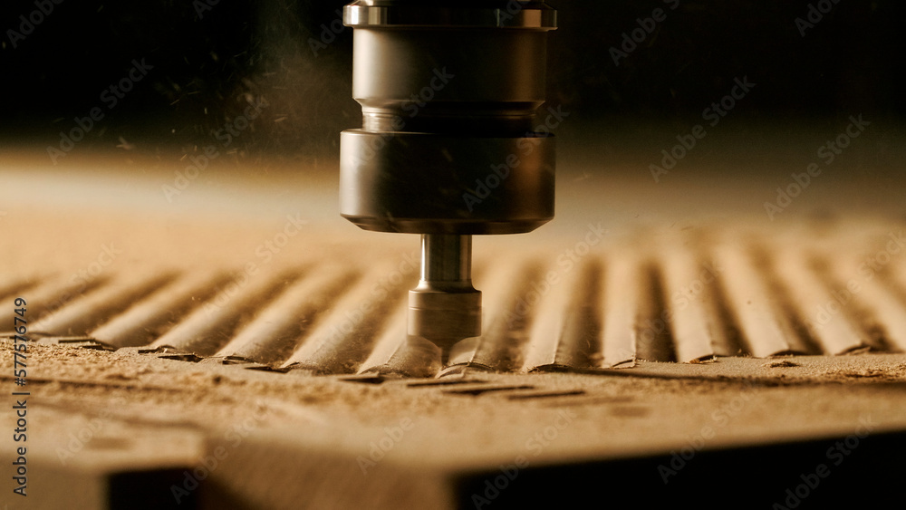 Work process. Creative. Machining by cutting planes using special equipment.