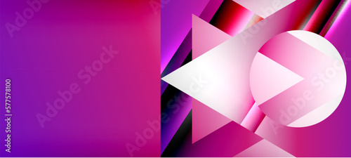 Trendy minimal geometric composition abstract background. Shadow lines and lights on glossy triangles backdrop. Vector Illustration For Wallpaper, Banner, Background, Card, Book Illustration