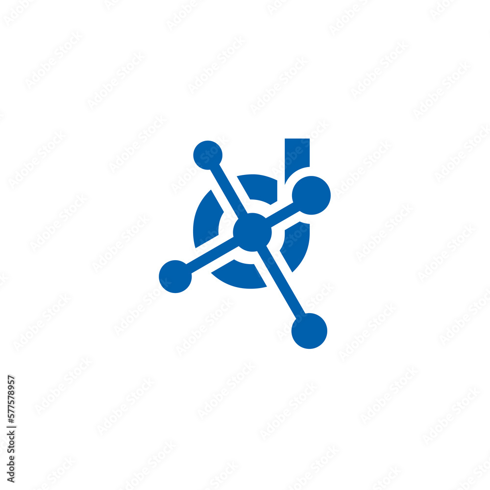 technology planet orbit logo design vector illustration letter D technology planet orbit logo design vector illustration letter D