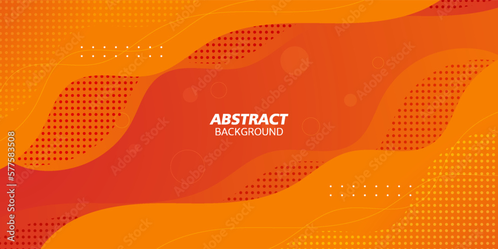 Colorful orange wave abstract geometric background. Liquid color design. Fluid shapes composition. Eps10 vector.