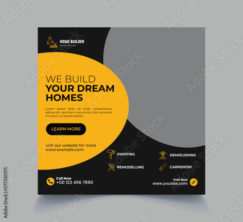 Construction Social Media Post Template