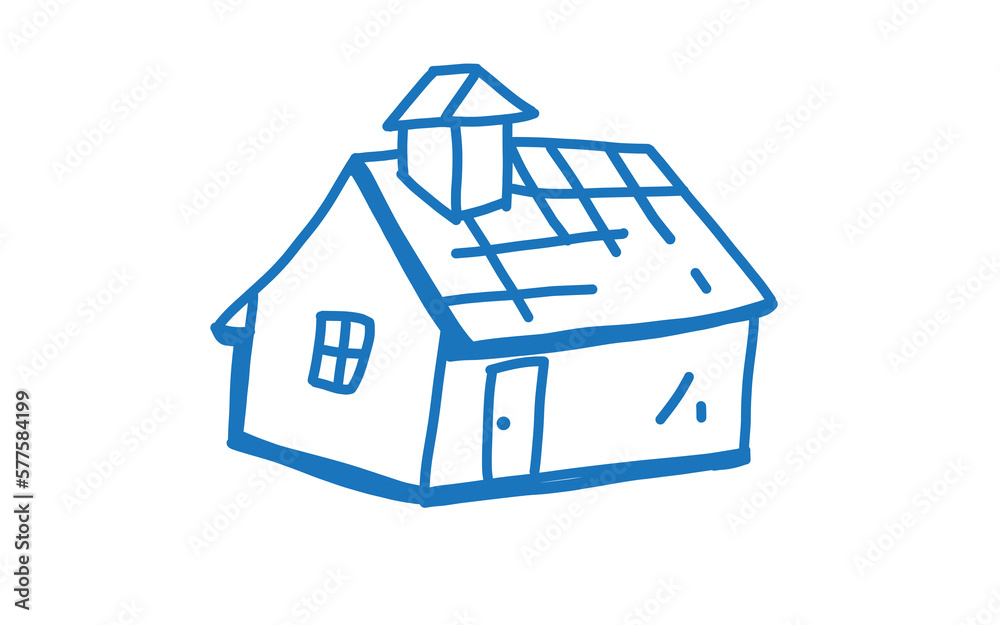 A HOUSE Doodle art illustration with black and white style. A HOUSE Doodle art illustration with black and white style.