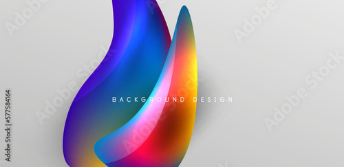 Fluid color liquid 3d elements abstract background