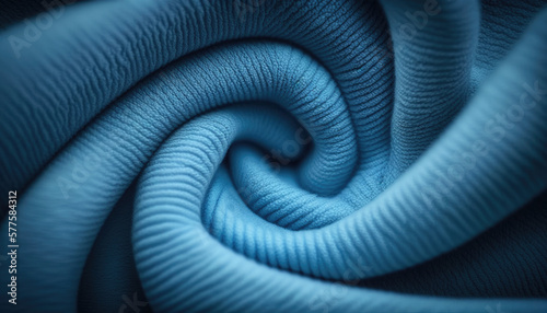 Cotton Cloth Structure Macro Blue. Generative AI. © Lars