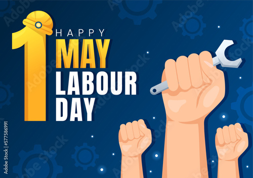 Happy Labor Day on 1 May Illustration with Different Professions and Thank You to All Workers for Your Hard Work in Flat Cartoon Hand Drawn Templates