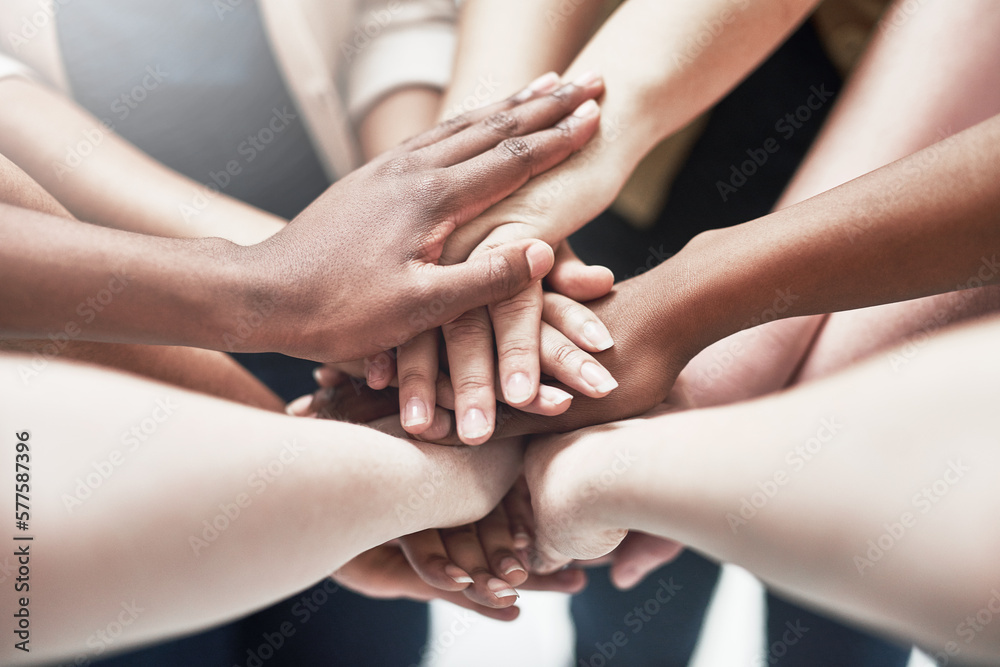 The best support network. Shot of a group of people putting their hands together. The best support network. Shot of a group of people putting their hands together.