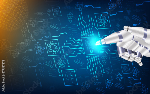 Artificial Intelligence (AI) concept with ChatGPT, artificial intelligence chatbot, Machine learning, digital Brain future technology. Vector Illustration eps10