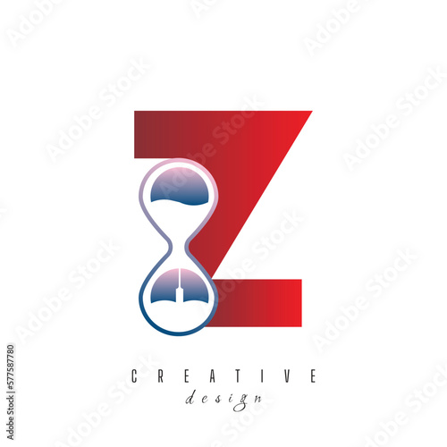 Letter Z Sand Time Hourglass Logo Design Vector Icon Graphic Emblem Illustration