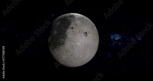 Animation of the full rotation of the moon. Elements in this animation were furnished by NASA.