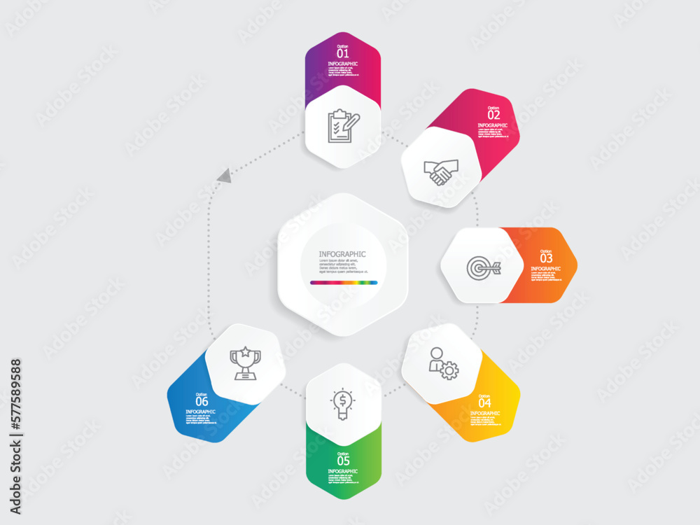 Naklejka premium circle round steps timeline infographic element report background