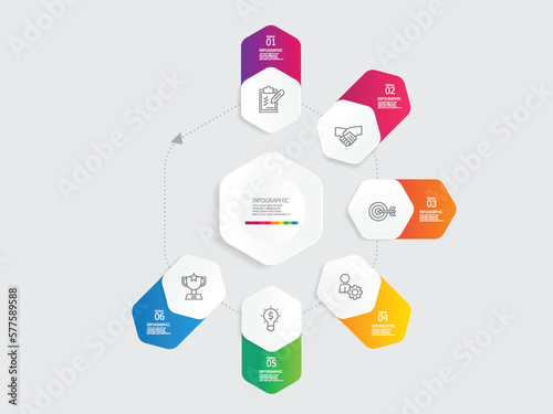 circle round steps timeline infographic element report background