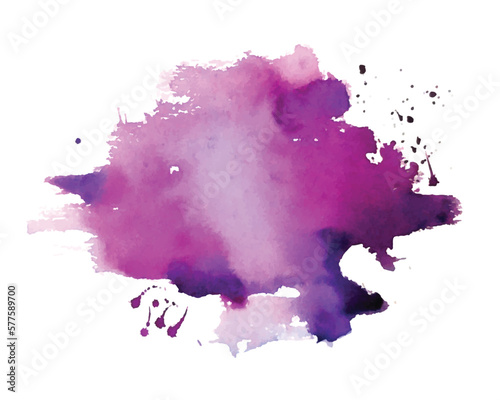 hand painter purple watercolor droplets blot texture background