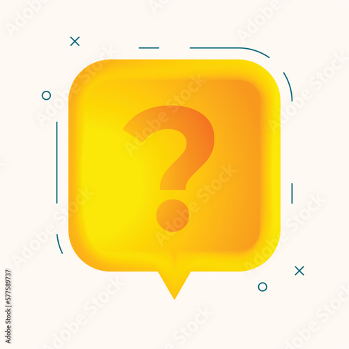 question mark sign on chat bubble for speech and discussion