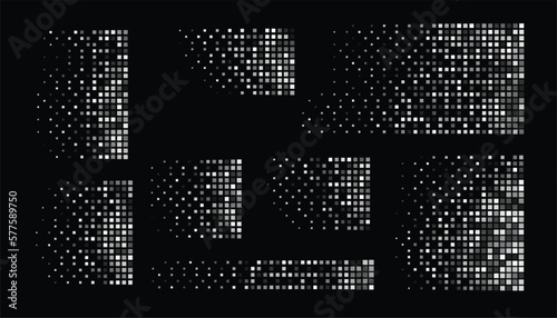 collection of pixilated mosaic pattern banner with motion effect photo