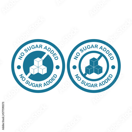 No sugar added sign vector template logo. Suitable for business, food product, health, art and design