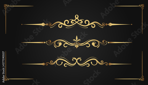 vintage border set, vector decoration