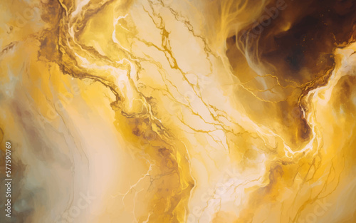 golden and white ink marble background. Beige liquid marble canvas abstract painting background with gold line texture.